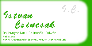 istvan csincsak business card
